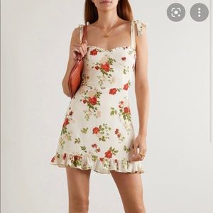 Christine ruffled floral-print georgette mini dress